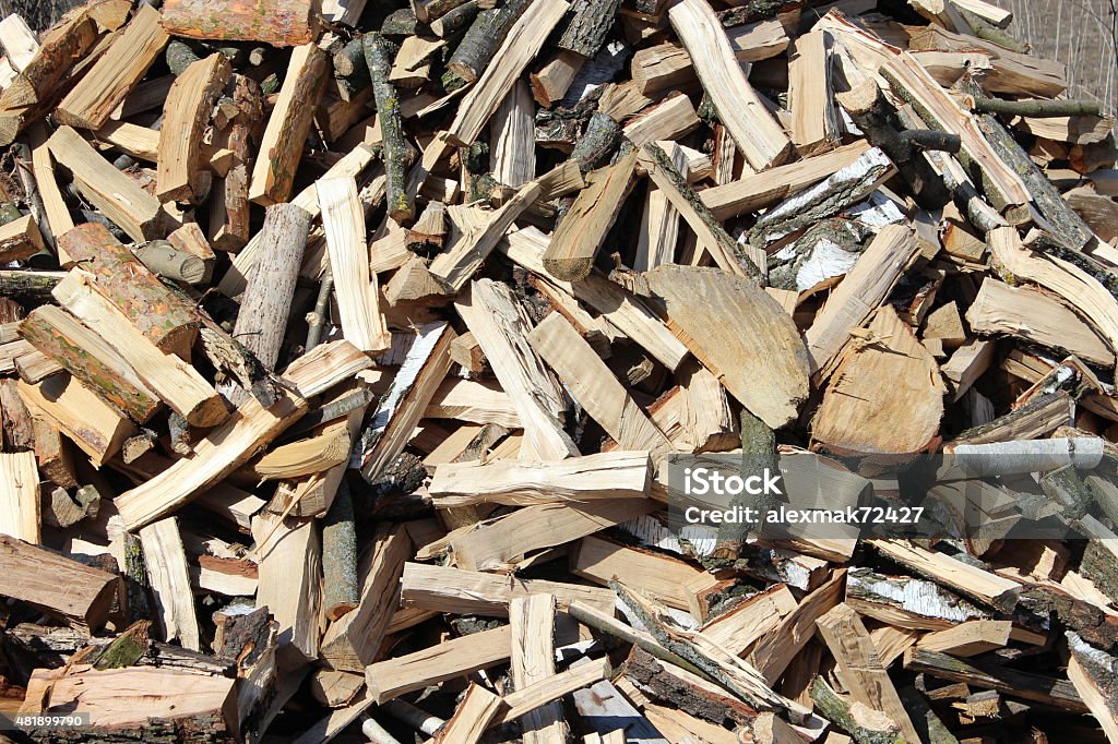 Heap of the prepared fire wood big heap of the prepared fire wood 2015 Stock Photo