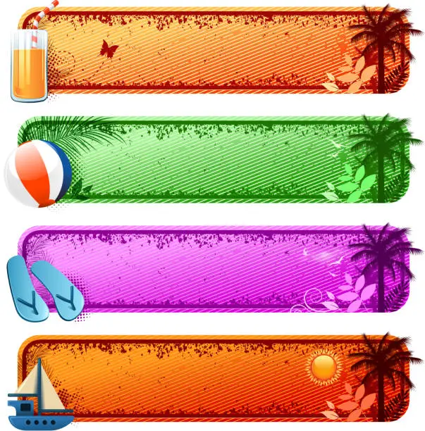 Vector illustration of blank holiday banners