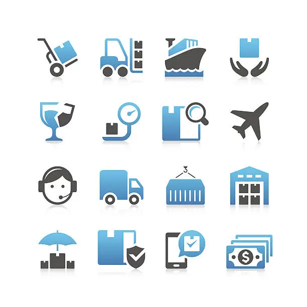 Vector illustration of Logistic Icon Set | Concise Series