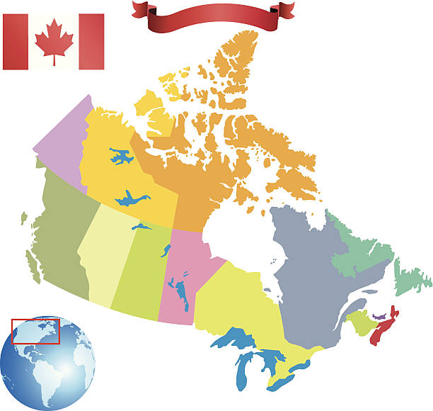 Canada Map Cartoon map of Canada algonquin provincial park stock illustrations