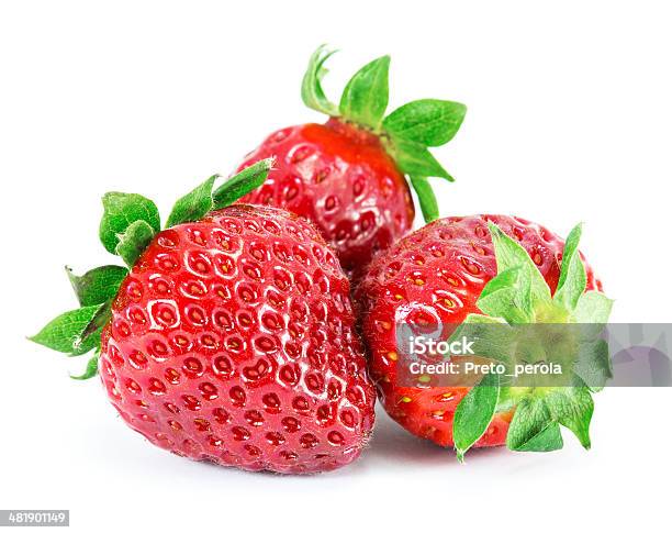 Strawberries Isolated On A White Background Stock Photo - Download Image Now - Beauty In Nature, Berry, Berry Fruit