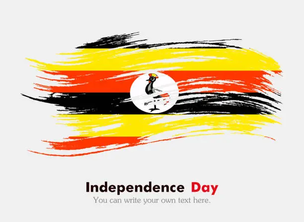 Vector illustration of Flag of Uganda