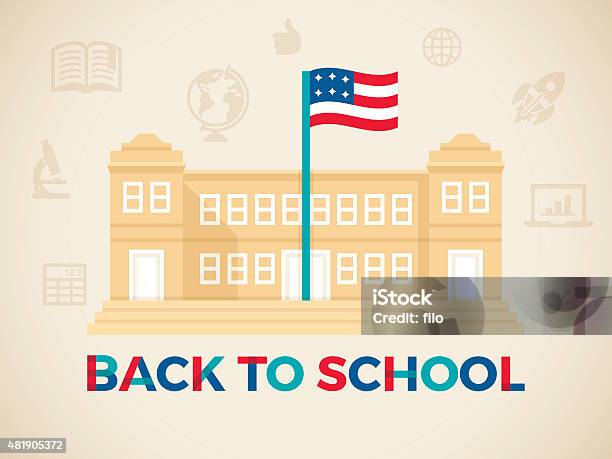 Back To School Stock Illustration - Download Image Now - Education, School Building, Welcome Sign