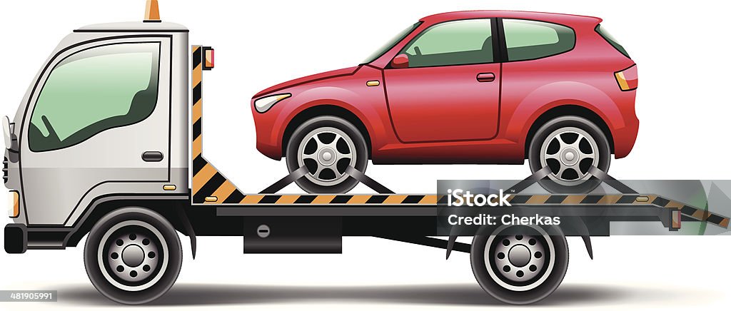 tow truck illustration tow truck loaded up the car. Vector EPS10 file. It has transparencies and the effects. Tow Truck stock vector