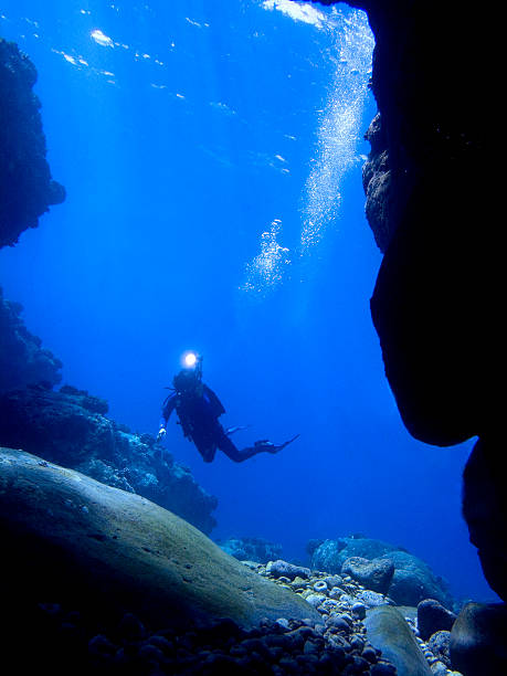 istock Diver in mouth of cave. 481906171