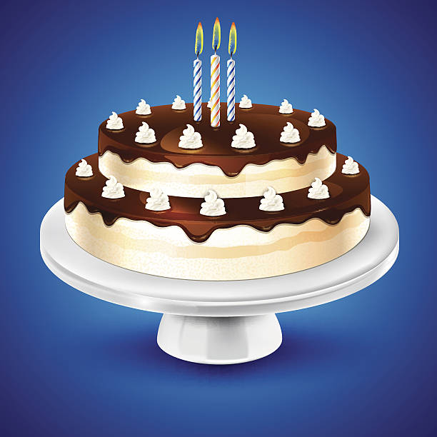 Birthday cake vector art illustration