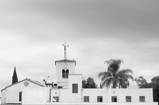 A south western church in the Echo Park neighborhood of Los Angeles, California.