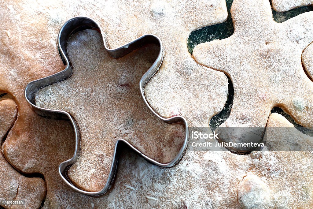 gingerbread cookies with copper cookie cutter 2015 Stock Photo