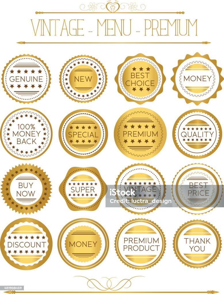 Set luxury labels and ribbons Advice stock vector