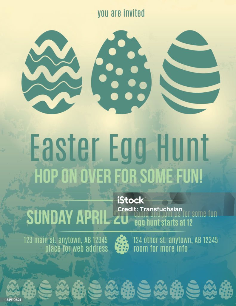Easter Egg hunt Einladung - Lizenzfrei Handzettel Vektorgrafik