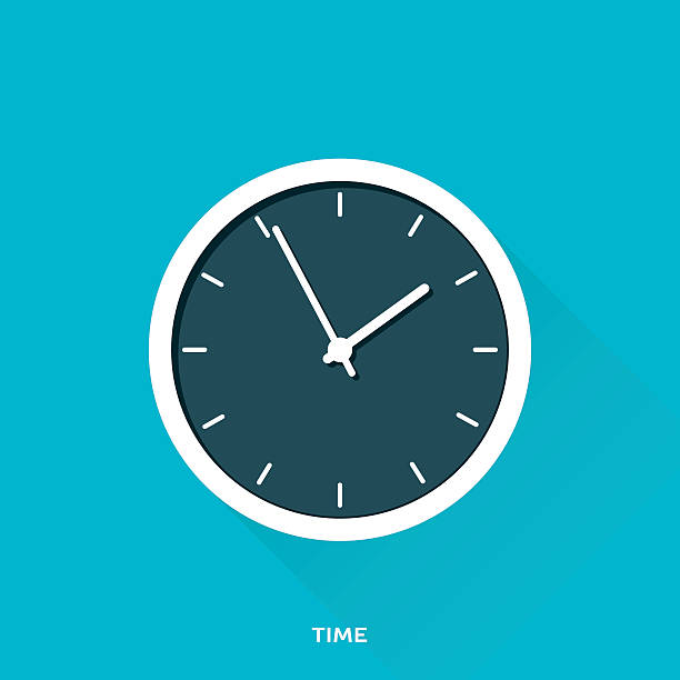 Time Flat design icon for web design clock illustrations stock illustrations