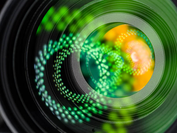 istock Close up image of a tele DSLR lens, amazing reflection 481911255