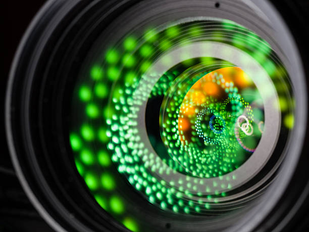 istock Close up image of a tele DSLR lens, amazing reflection 481911291