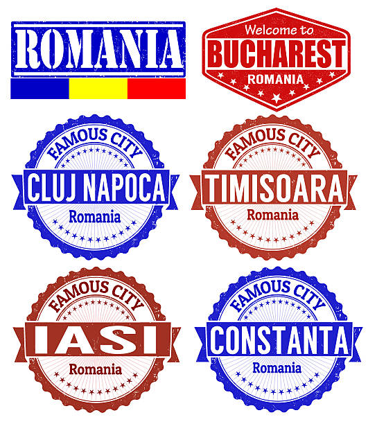 ilustrações de stock, clip art, desenhos animados e ícones de roménia selos de cidades - constanta