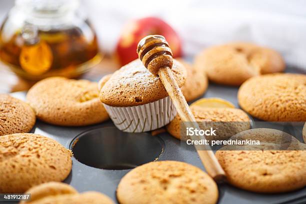 Honey Muffins Stock Photo - Download Image Now - Apple - Fruit, Backgrounds, Baked