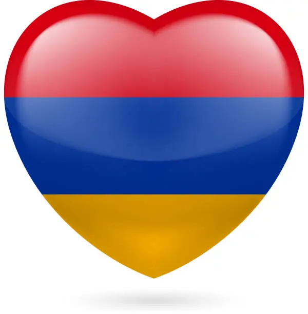 Vector illustration of Heart icon of Armenia