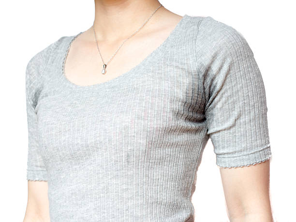 istock Sweat under arms, young woman with grey shirt 481912824