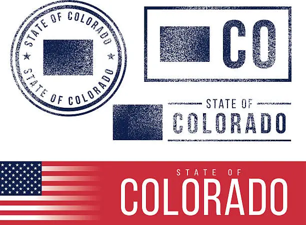 Vector illustration of USA rubber stamps - State of Colorado