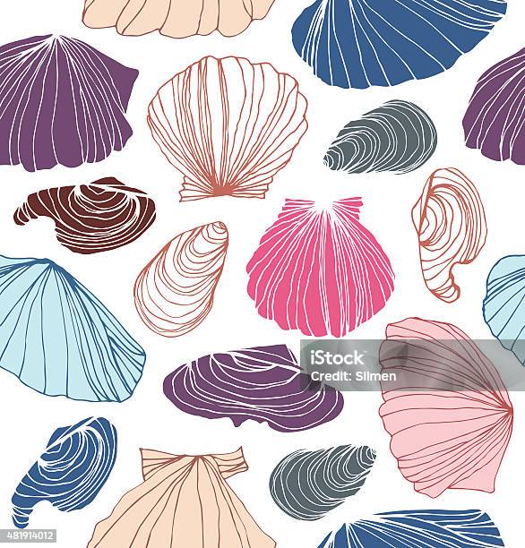 Shell Marine Pattern Seamless Marine Pattern With Shells Stock Illustration - Download Image ...