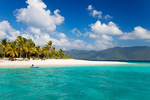 열대 해변 모랫빛 케이, 영국령 버진아일랜드 - tortola 뉴스 사진 이미지