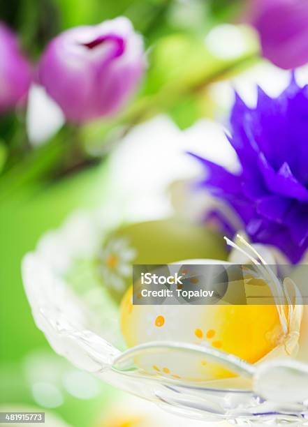 Yellow Easter Egg Stock Photo - Download Image Now - Animal Egg, Bouquet, Bowl