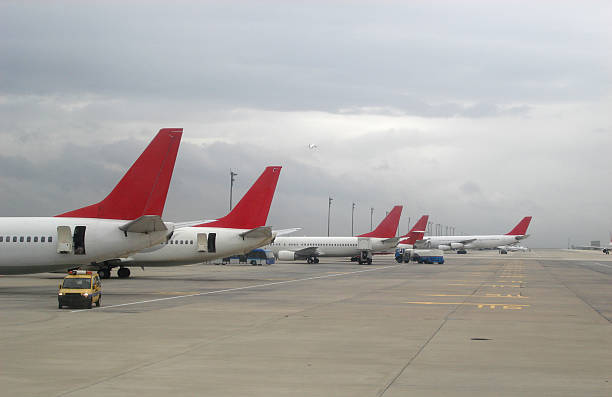 istock Airport traffic, group of airplanes 481915899