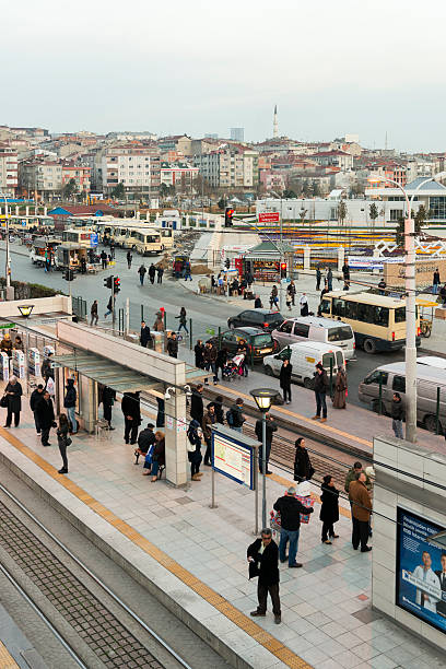 Istanbul, Turkey - February 28, 2014: Zeytinburnu District in Istanbul.People waiting subway