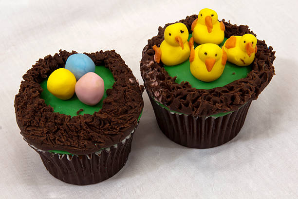 istock Cup cakes and Easter bunnies decorated with chocolate 481916205
