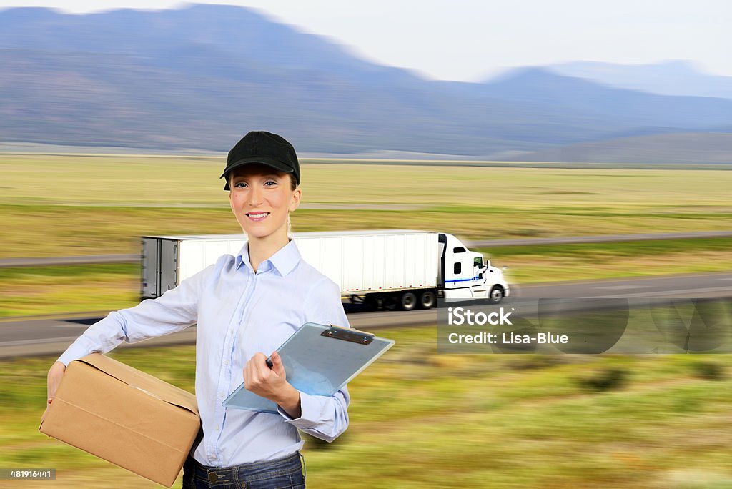 Messenger and Truck Messenger and truck Commercial Land Vehicle Stock Photo