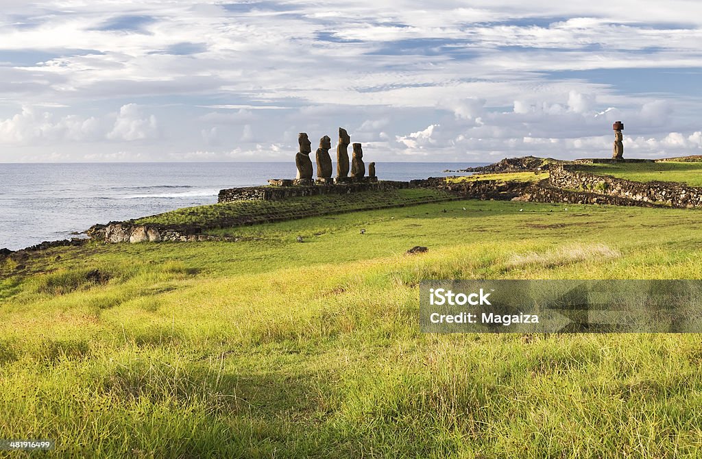 Moai on Easter Island Moai on Easter Island. Ahu Tahai Ahu Tahai Stock Photo