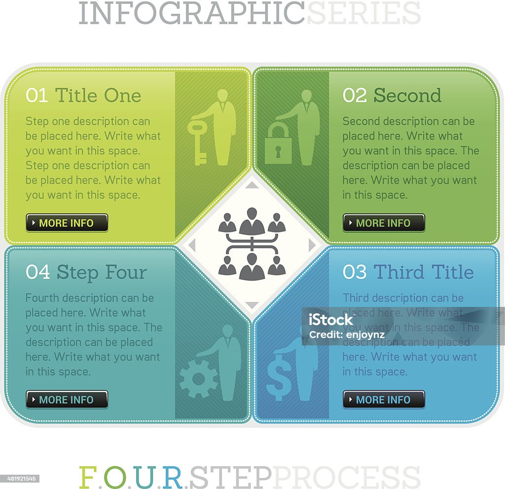 Бизнес инфографики шаблон дизайна - Векторная графика Четыре объекта роялти-фри