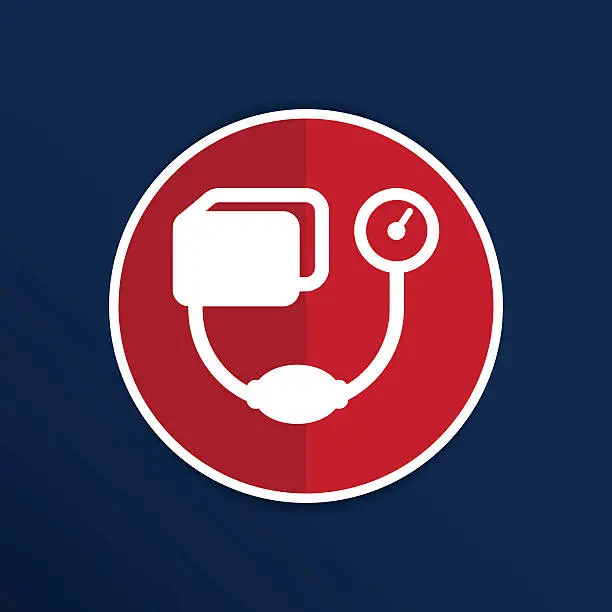 Vector illustration of Tonometer flat Icon. Blood Pressure Checker medical