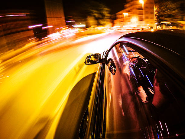 istock Crazy ride on the night by car 481924996