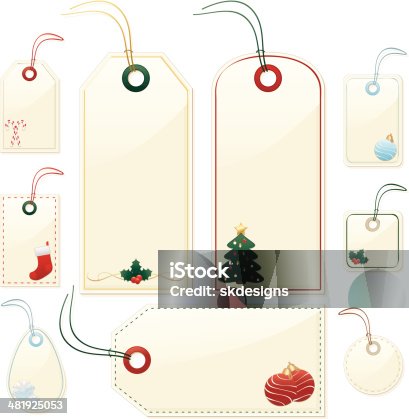 istock Shiny Beige Christmas or Winter Gift, Price Tags, Labels 481925053