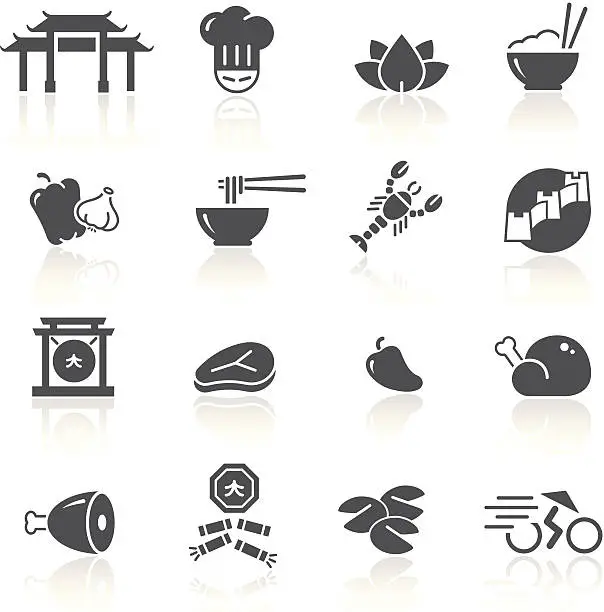 Vector illustration of Chinese Food & Restaurant 1/2