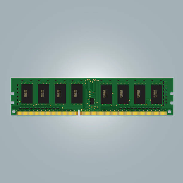 Computer RAM Computer RAM (Random-Access Memory) Chip Isolated. RAM Memory Module. Vector Illustration. installing laptop ram stock illustrations