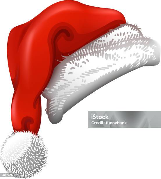 Chapeau De Père Noël Illustrations Vecteurs libres de droits et plus d'images vectorielles de Blanc - Blanc, Cartoon, Chapeau