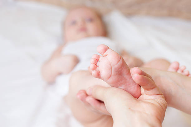 istock Mother makes healthy massage for baby 481926318