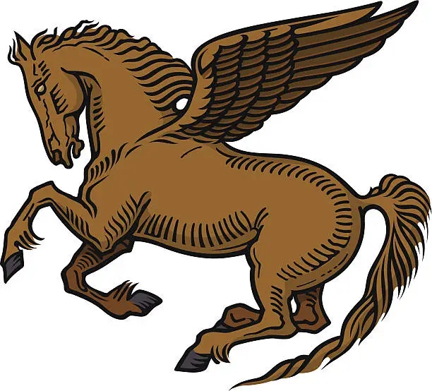 Vector illustration of Pegasus winged Horse