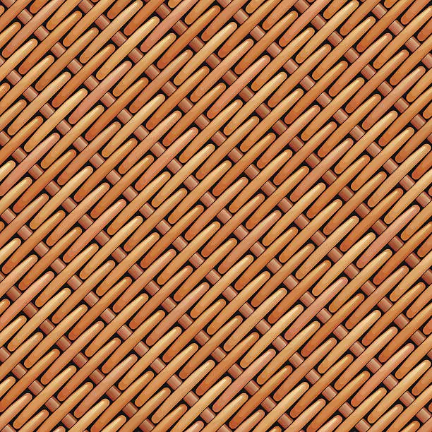 Vector illustration of Seamless diagonal wicker mat texture