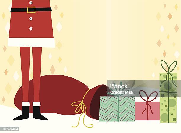 Vetores de Papai Noel Com Saco De Presentes E Presentes De Natal e mais imagens de Papai Noel