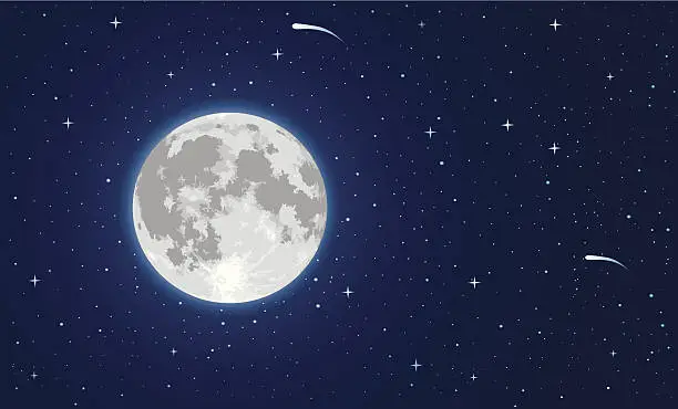 Vector illustration of Moon