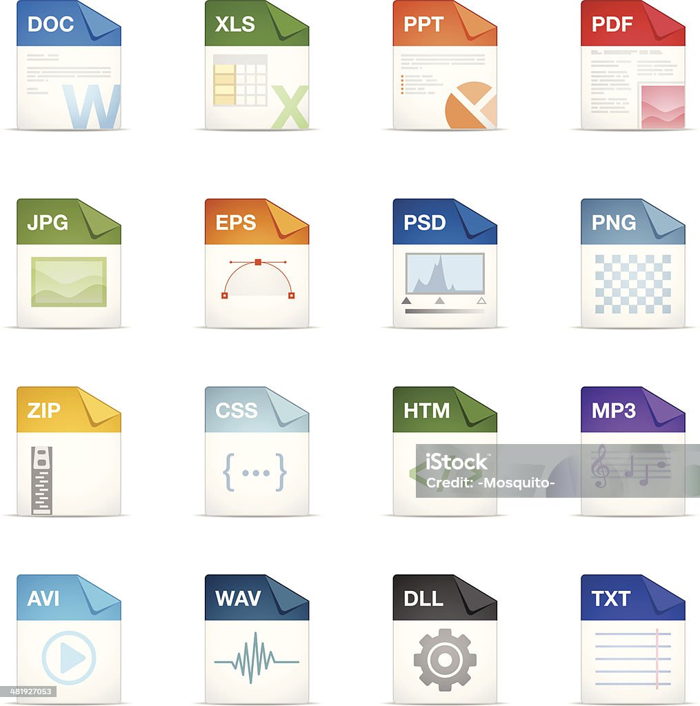 Filetype Icons Filetype Icons.  Icon Symbol stock vector