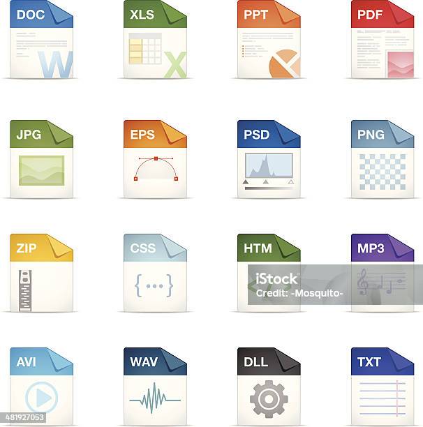Filetype Icons Stock Illustration - Download Image Now - Icon Symbol, File Folder, Typescript