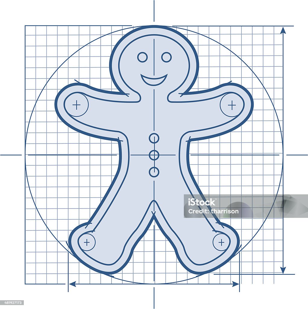 Homem de Gingerbread modelo - Vetor de Biscoito de Gengibre royalty-free