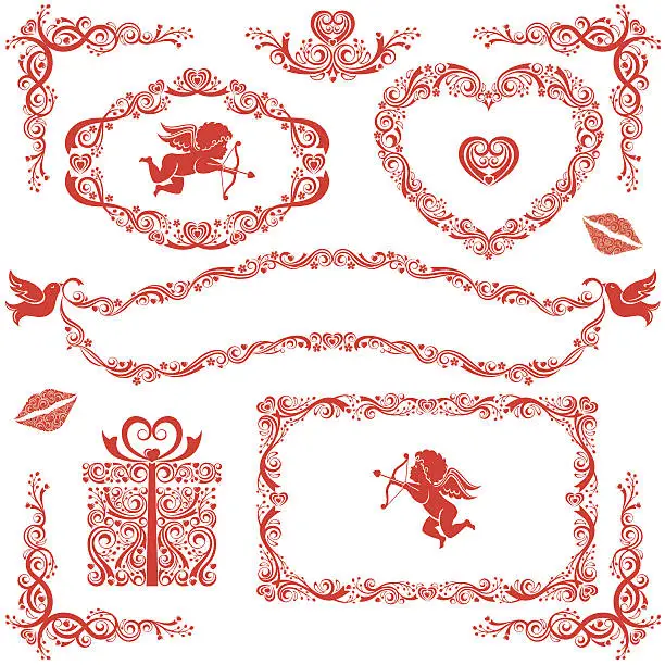 Vector illustration of Valentine's Day Set