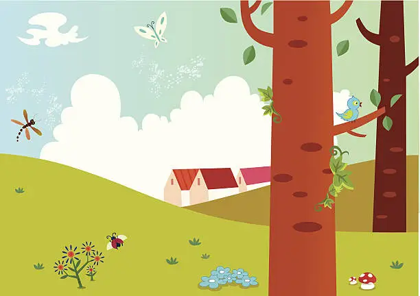 Vector illustration of Country Scape