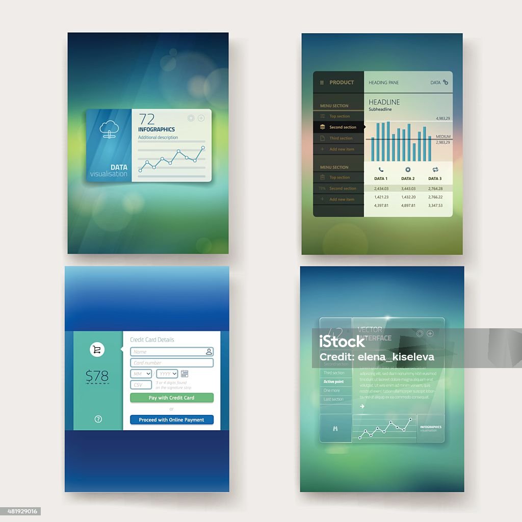 Sample Screen Modern User Interface Screen Template For Mobile Smart Phone Or Stock ...