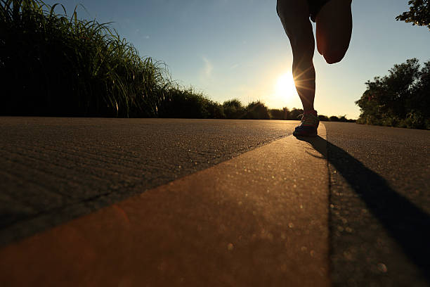istock Runner athlete running at seaside road.vintage effect 481929026