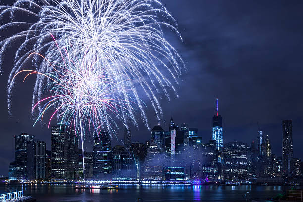istock Independence Day With Fireworks in New York City 481929868